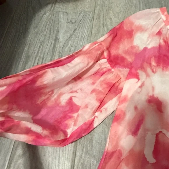 LIKE NEW! Women's Tommy Bahama Pink Tie Dye Peasant Top - XS - Picture 7 of 12